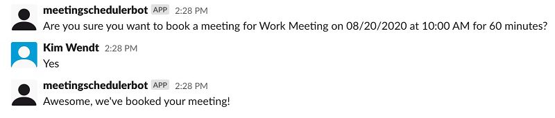 Confirm the details of your scheduled meeting.