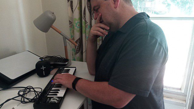 Greg composing his melody.