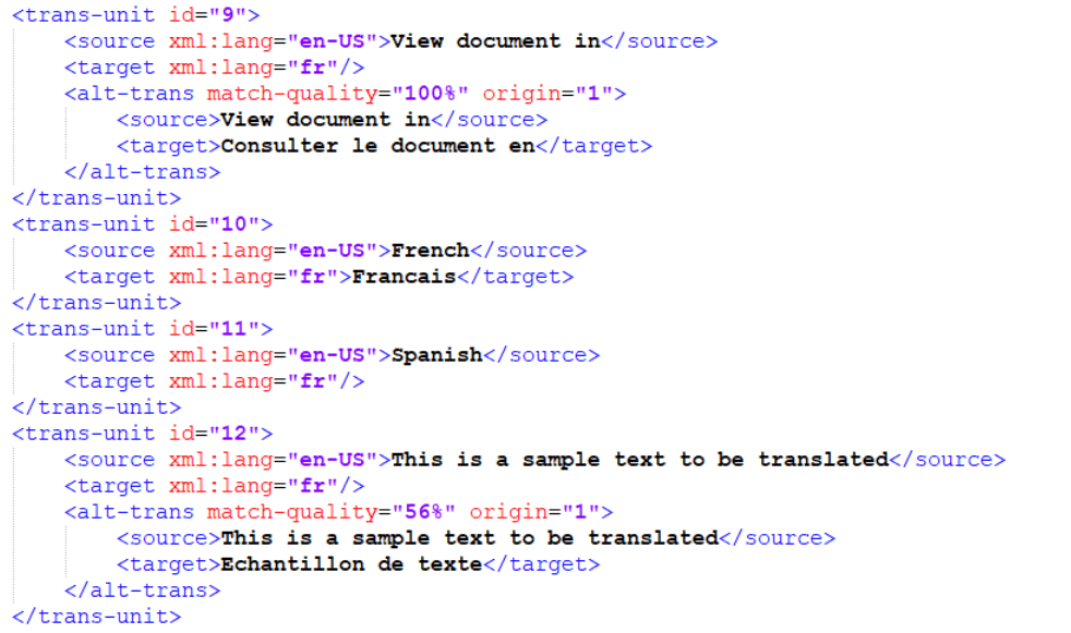 English to French sample file extract