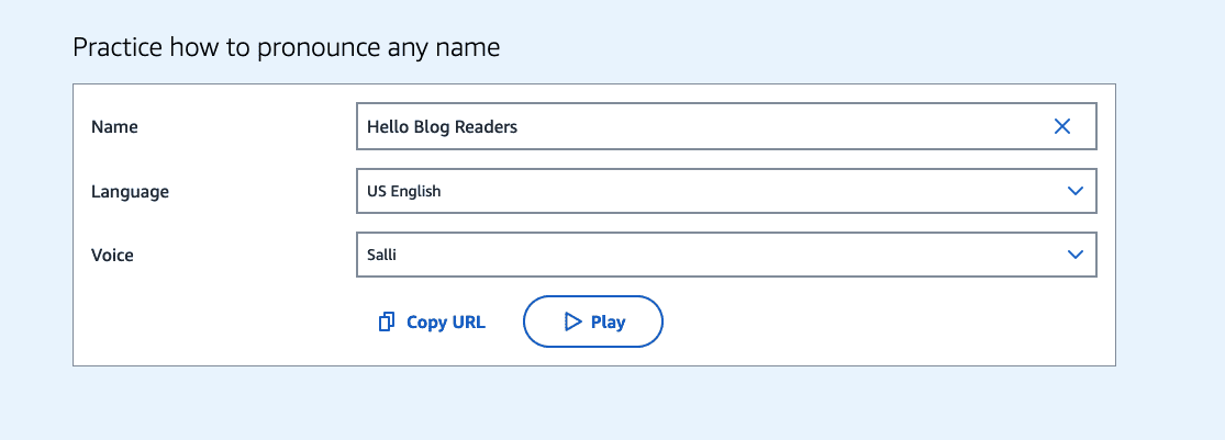Say my name tool interface- practice any name