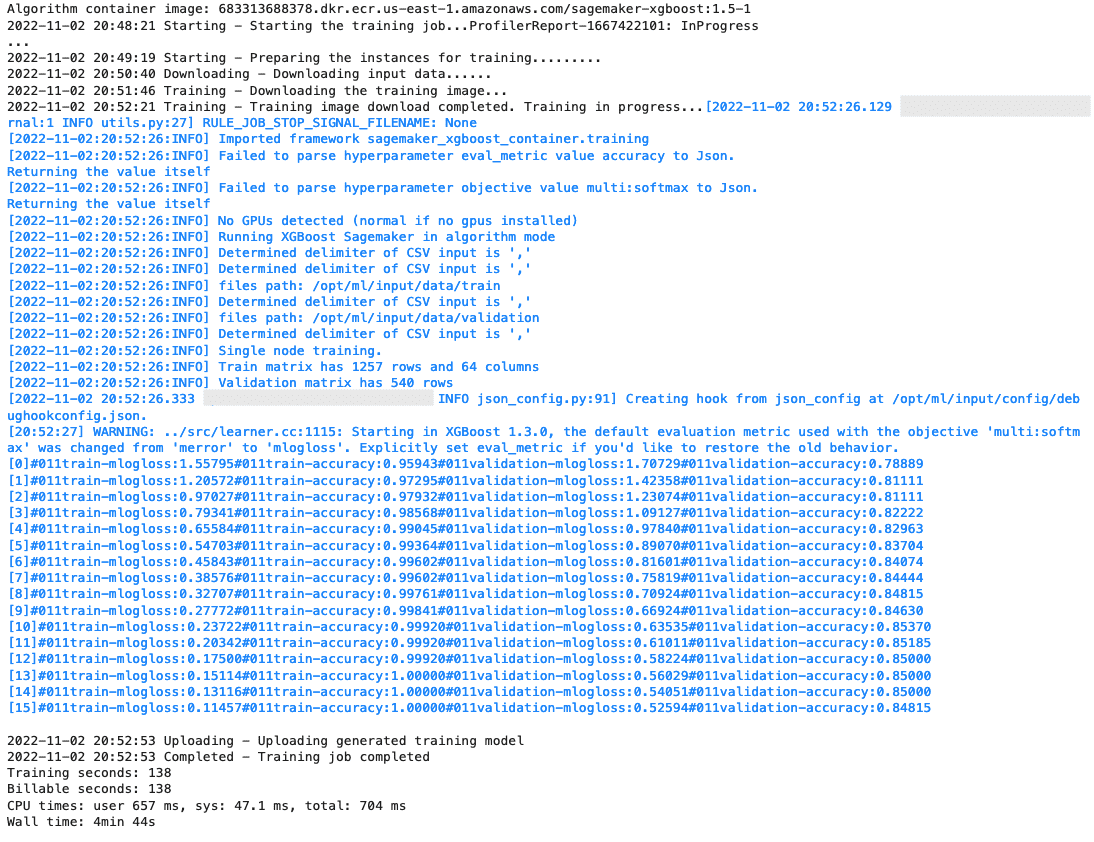 Output from fit() function in Jupyter Notebook