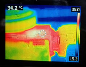 Thermal image of one of the conveyor motors