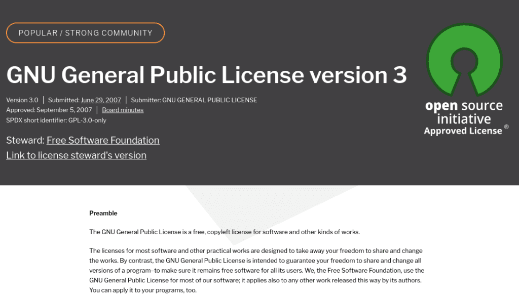 License page