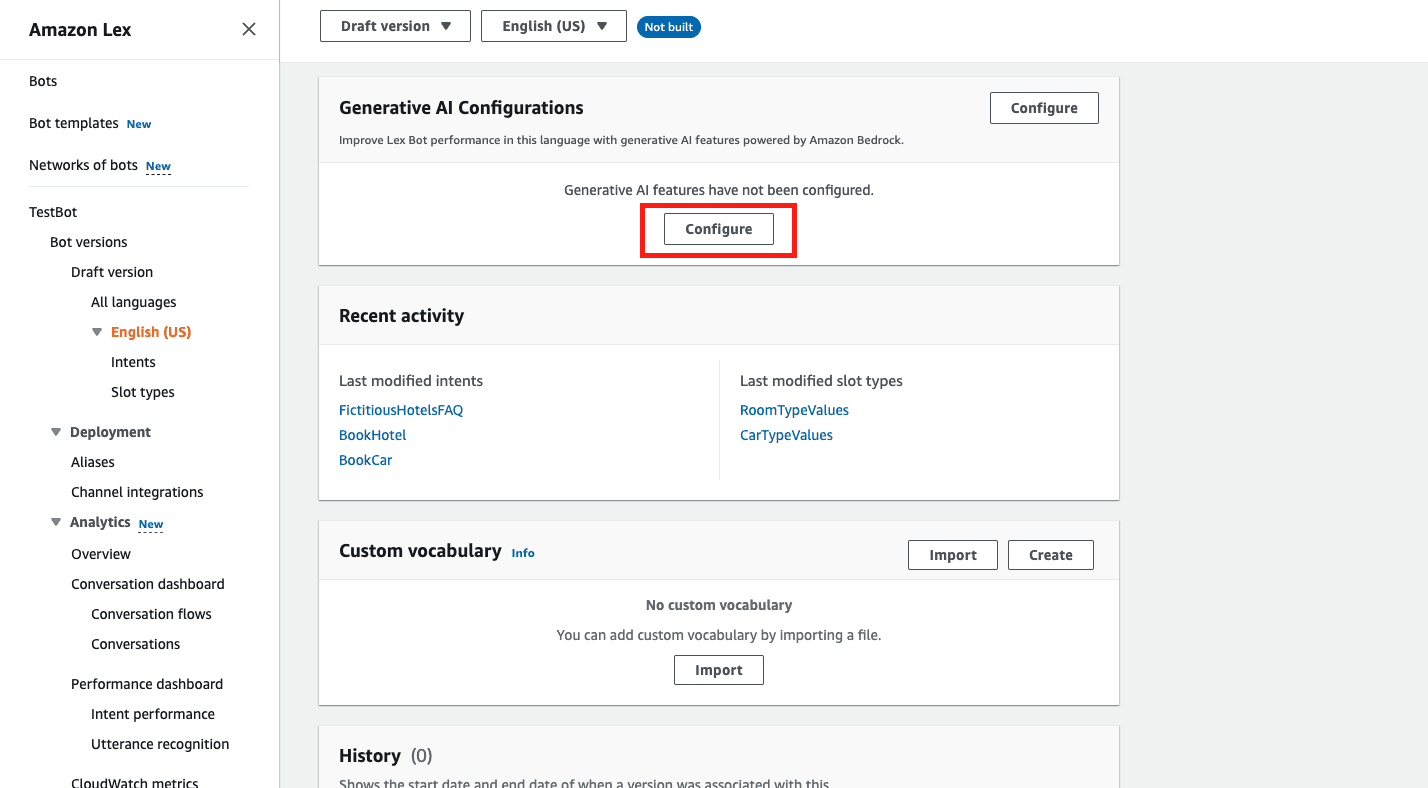 Configure Lex Bot