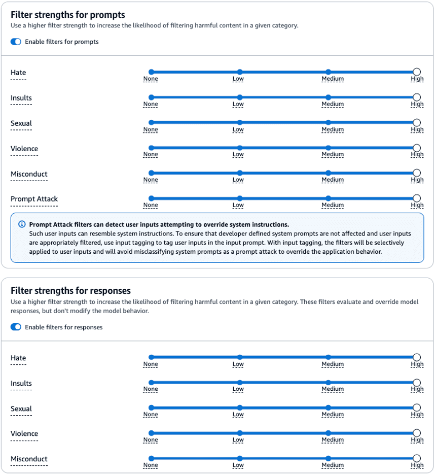 Configuration of content filters