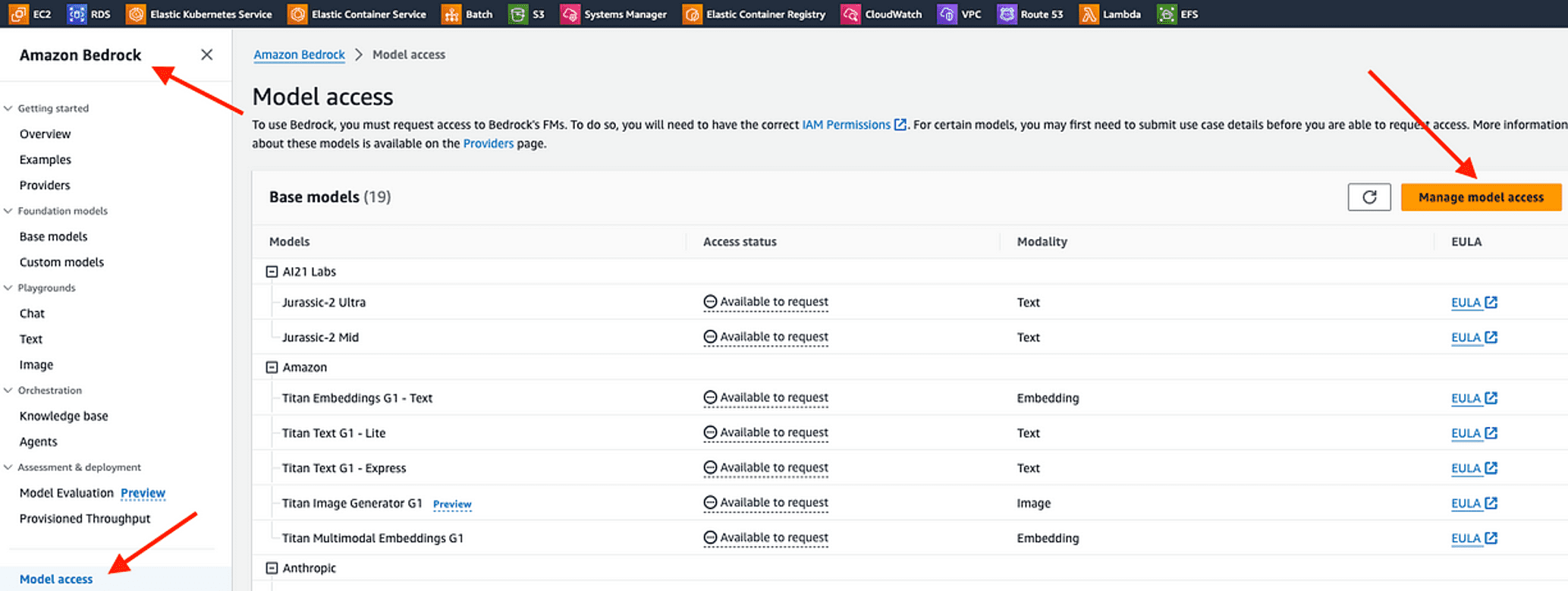 Provision Amazon Bedrock model access