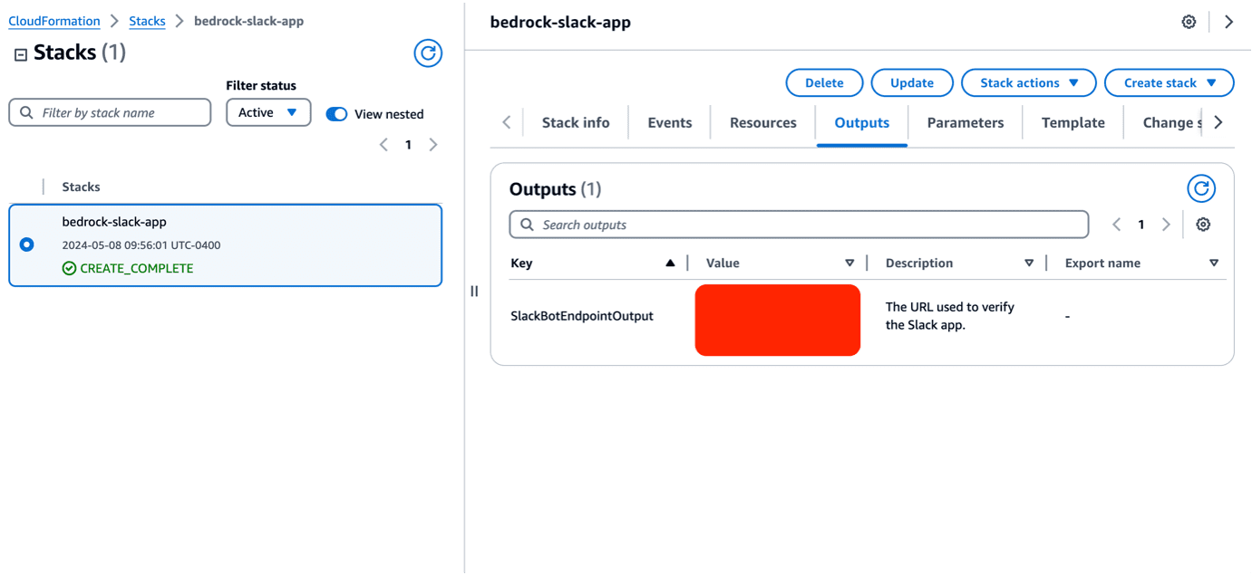 AWS CloudFormation output variables