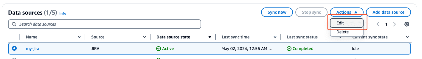 Edit data source