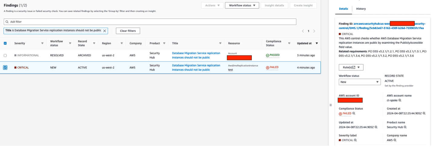 Figure 2 : AWS Security Hub Finding title